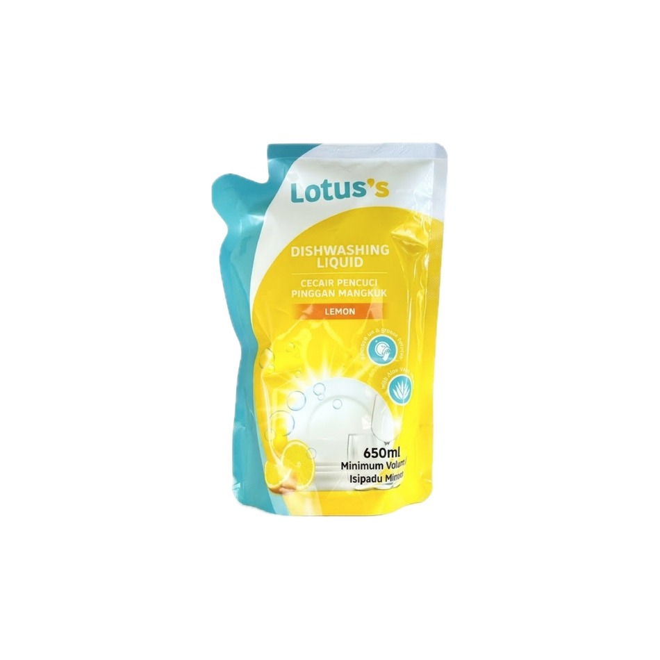 LOTUSS DISH WASH POUCH 650ML LEMON