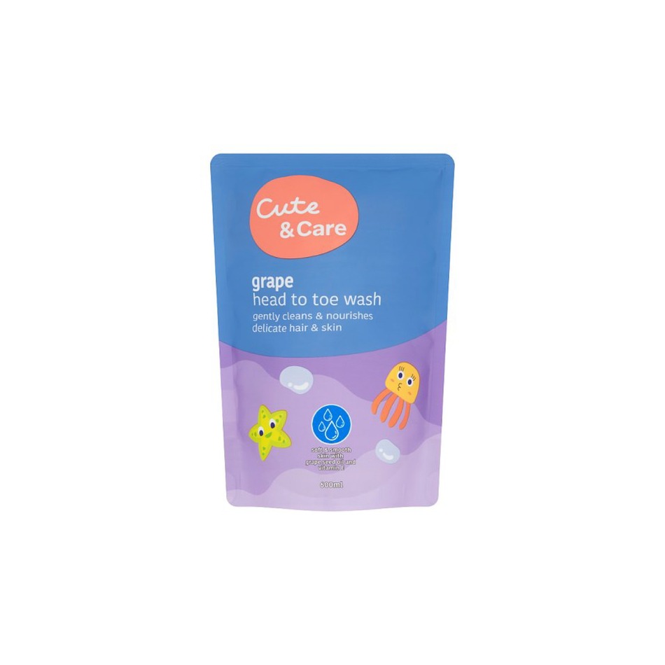 CUTE+CARE HTT TDLR WASH REF 600ML GRAPE