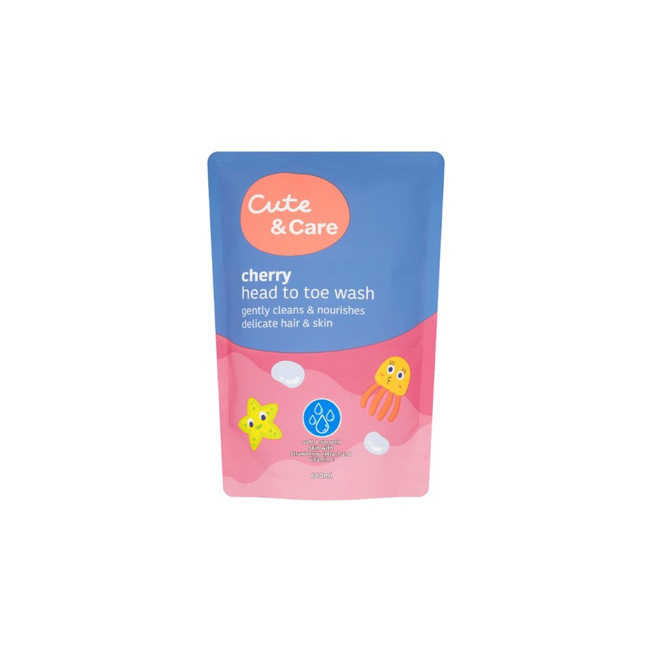 CUTE+CARE HTT TDLR WASH REF 600ML CHERRY