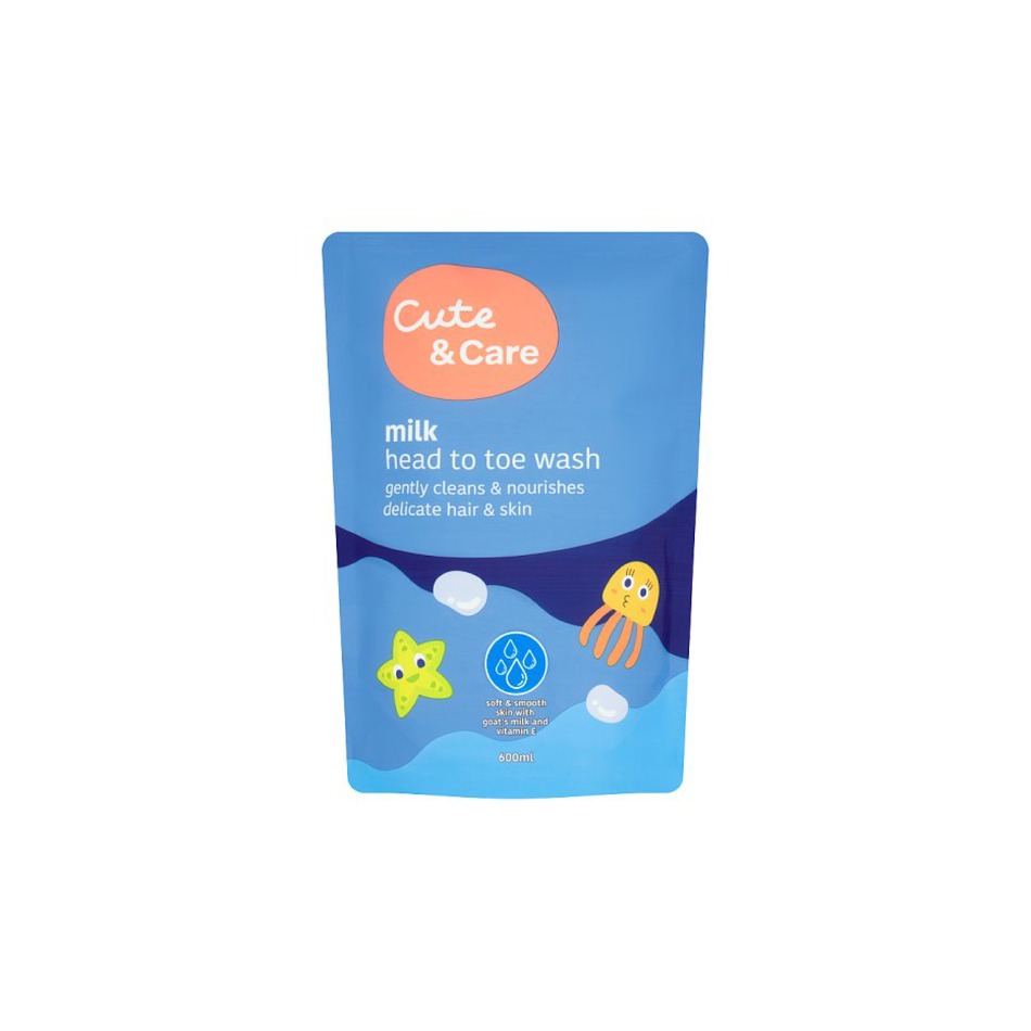 CUTE+CARE HTT TDLR WASH REF 600ML MILK