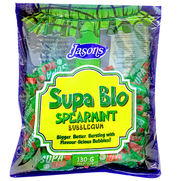 JASONS SUPA BLO SPEARMINT BUBBLEGUM 130G