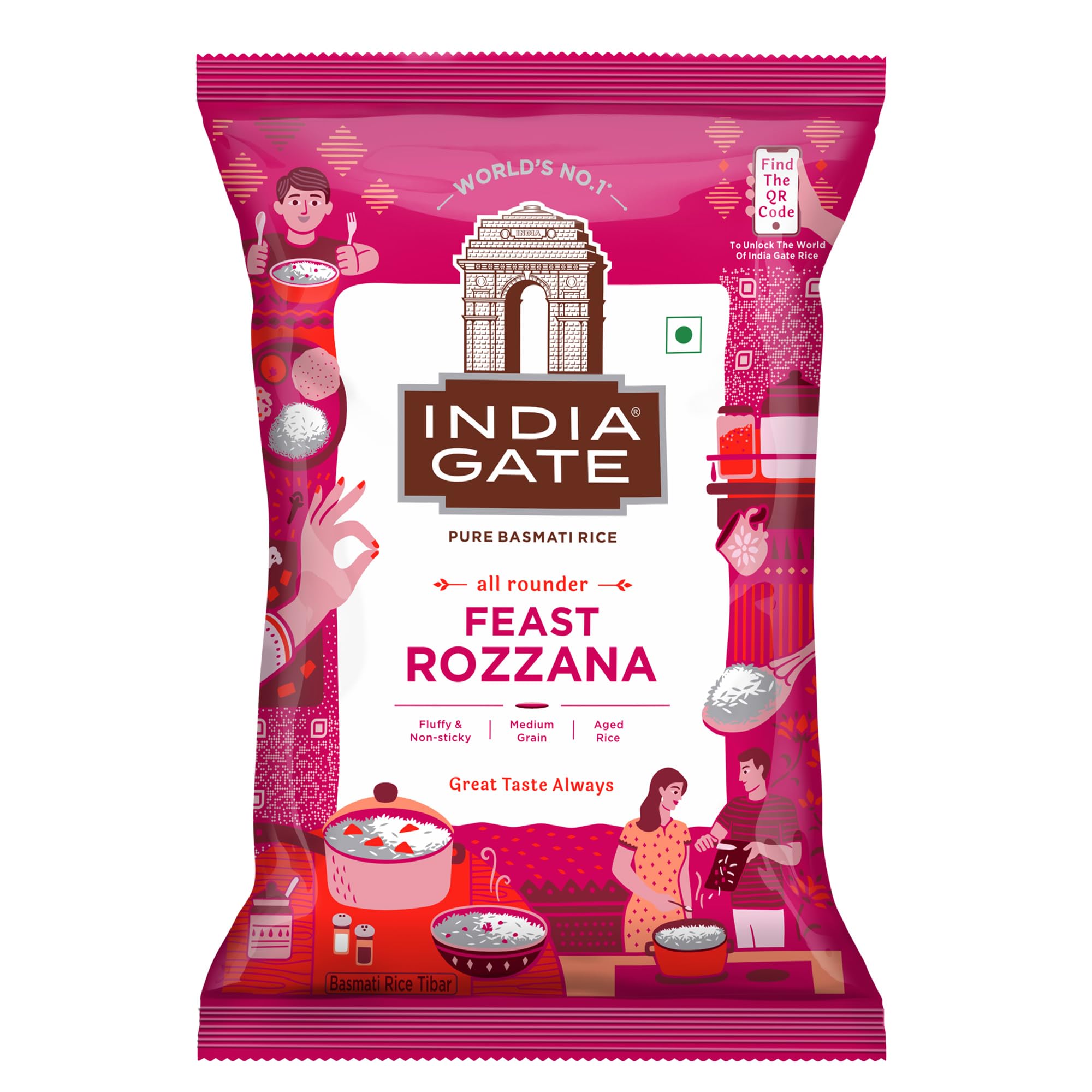 INDIAN GATE BASMATI RICE ROZANA 1KG