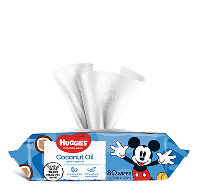 NAPPY TIME COCONUT OIL BABY WIPES 80s